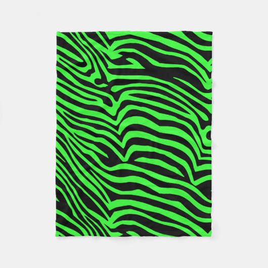 Groen neonkleurzebrapatroon fleece deken (Voorkant)