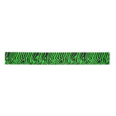 Groen neonkleurzebrapatroon satijnen lint (Voorkant)
