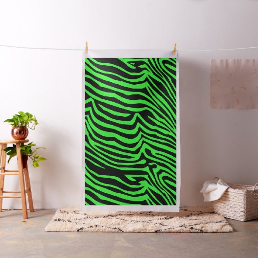 Groen neonkleurzebrapatroon stof (Voorbeeld)
