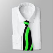 Groen neonkleurzebrapatroon stropdas (Gebonden)
