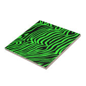Groen neonkleurzebrapatroon tegeltje (Zijkant)