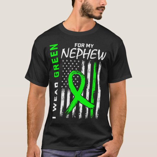 Groen Nephew Nierziekte Cerebral Palsy Awarene T-shirt (Voorkant)
