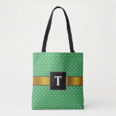 Groen net, Netwerk, of Chainmail als Patroon Tote Bag (Voorkant)