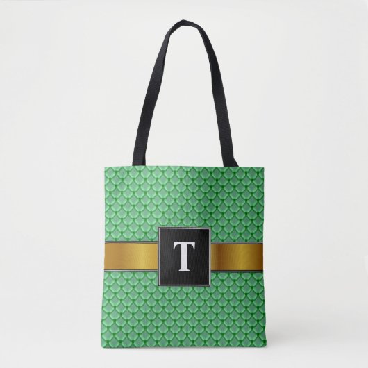 Groen net, Netwerk, of Chainmail als Patroon Tote Bag (Voorkant)