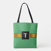 Groen net, Netwerk, of Chainmail als Patroon Tote Bag (Achterkant)