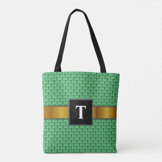 Groen net, Netwerk, of Chainmail als Patroon Tote Bag (Achterkant)