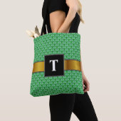 Groen net, Netwerk, of Chainmail als Patroon Tote Bag (Dichtbij)