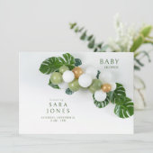 Groen Neutraal Balloon Arch Baby shower Kaart (Staand voorkant)