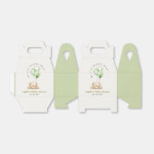 Groen Neutraal Bearly Wachtballon Baby shower Bedankdoosjes (Uitgevouwen)