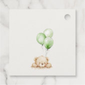 Groen Neutraal Bearly Wachtballon Baby shower Bedankjes Labels (Achterkant)