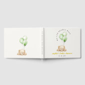 Groen Neutraal Bearly Wachtballon Baby shower Gastenboek (Volledig)
