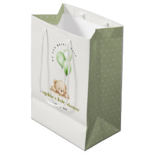 Groen Neutraal Bearly Wachtballon Baby shower Medium Cadeauzakje