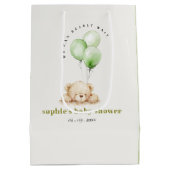 Groen Neutraal Bearly Wachtballon Baby shower Medium Cadeauzakje (Achterkant)