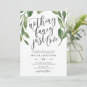 Groen Niets fancy gewoon liefde casual bruiloft Kaart (Staand voorkant)