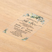 groen niets Fancy gewoon liefde elopement Acryl Uitnodigingen (Laagn)