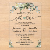 groen niets Fancy gewoon liefde elopement Acryl Uitnodigingen (Voorkant)