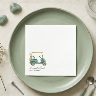Groen nieuw in de Club Golfkar Baby Shower Servet