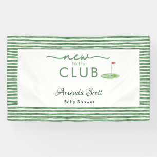 Groen Nieuwkomer in de Golf Thema Baby Borrel Spandoek