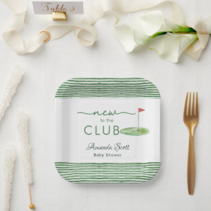 Groen Nieuwkomer in de Golfclub Thema Baby Shower Papieren Bordje