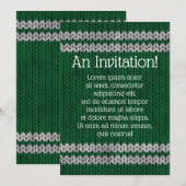 Groen nit-look Stripe Patroon Save The Date (Voorkant / Achterkant)