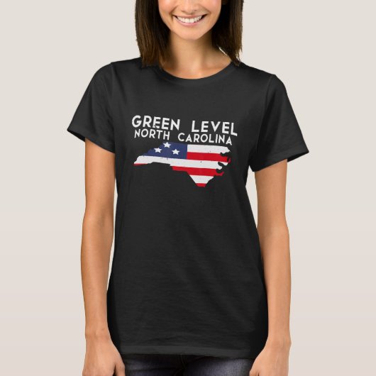 Groen Niveau Noord Carolina Verenigde Staten Ameri T-shirt (Voorkant)