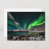 Groen noorderlicht op de Noordpool Briefkaart (Voorkant / Achterkant)