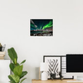 Groen noorderlicht op de Noordpool Poster (Thuiskantoor)
