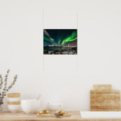 Groen noorderlicht op de Noordpool Poster (Keuken)
