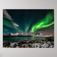 Groen noorderlicht op de Noordpool