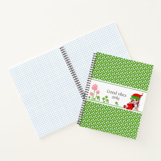 Groen Notitieboek met groene bladeren met zachte e (Binnen)