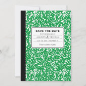 Groen Notitieboek Teacher Funny Save The Date Wedd Kaart (Voorkant)