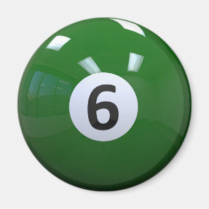 Groen nr. 6 Billiard Pool Ball Magneet