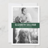 Groen Nu en Dan Foto Collage Afstuderen Kaart (Voorkant)