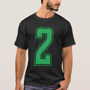 Groen Nummer 2 Team Junior Sport Genummerd Uniform T-shirt