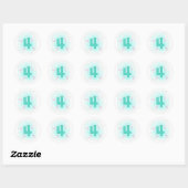 Groen Nummer 4 Roze Wervels Verjaardag Stickers (Vel)
