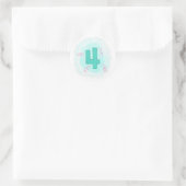 Groen Nummer 4 Roze Wervels Verjaardag Stickers (Tas)