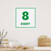 Groen nummer acht Poster (Keuken)