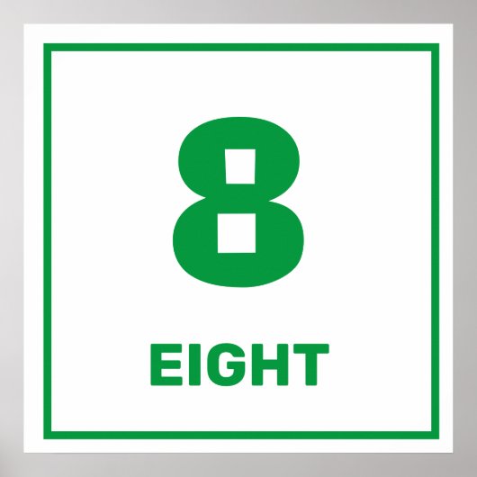 Groen nummer acht Poster (Voorkant)