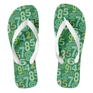 Groen nummerpatroon teenslippers