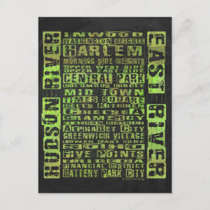 Groen NYC-buren Briefkaart