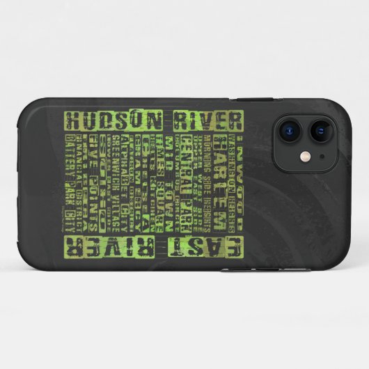Groen NYC-buren Case-Mate iPhone Case (Achterkant (horizontaal))