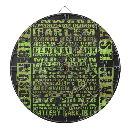 Groen NYC-buren Dartbord (Voorkant)