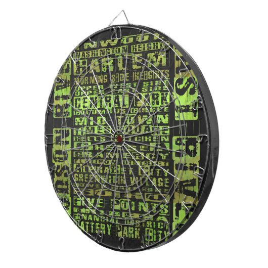Groen NYC-buren Dartbord (Voorkant Rechts)