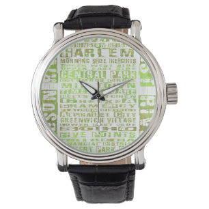 Groen NYC-buren Horloge