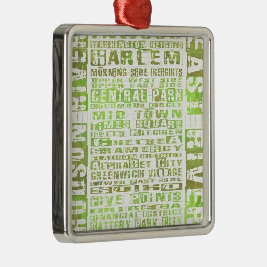 Groen NYC-buren Metalen Ornament (Rechts)