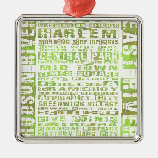 Groen NYC-buren Metalen Ornament (Voorkant)