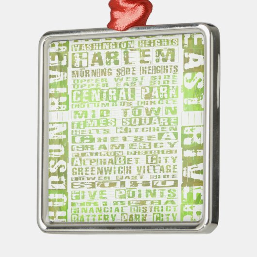 Groen NYC-buren Metalen Ornament (Links)