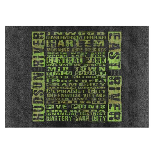 Groen NYC-buren Snijplank (Voorkant)