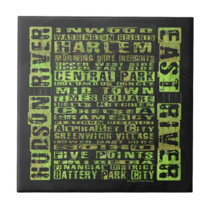 Groen NYC-buren Tegeltje