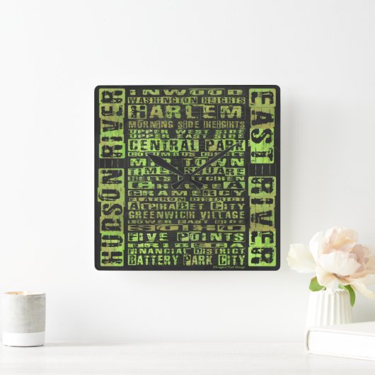 Groen NYC-buren Vierkante Klok (Huis)